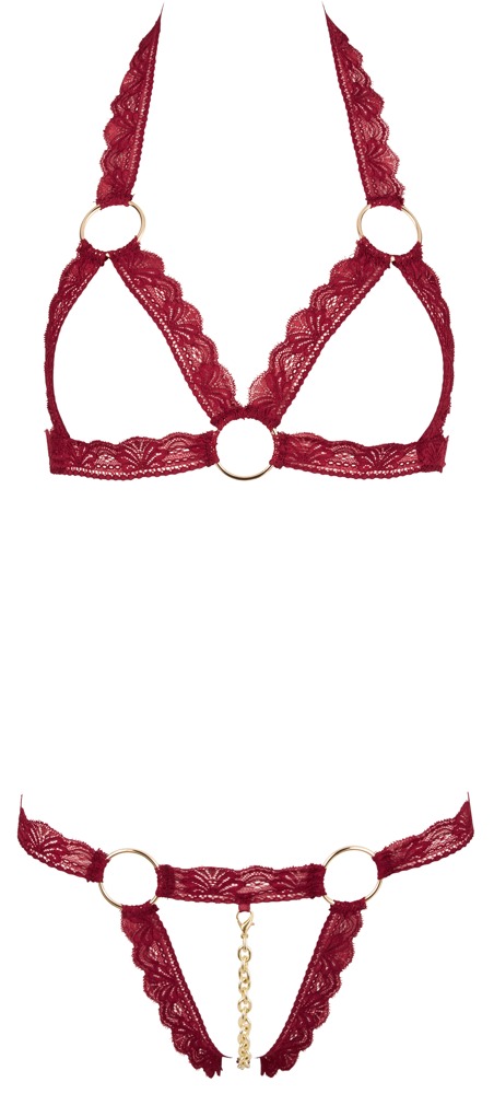 Bra Set open red M/L - Afbeelding 9