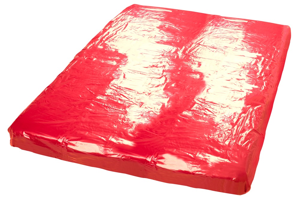Vinyl Bed Sheet red 200x230cm - Afbeelding 4