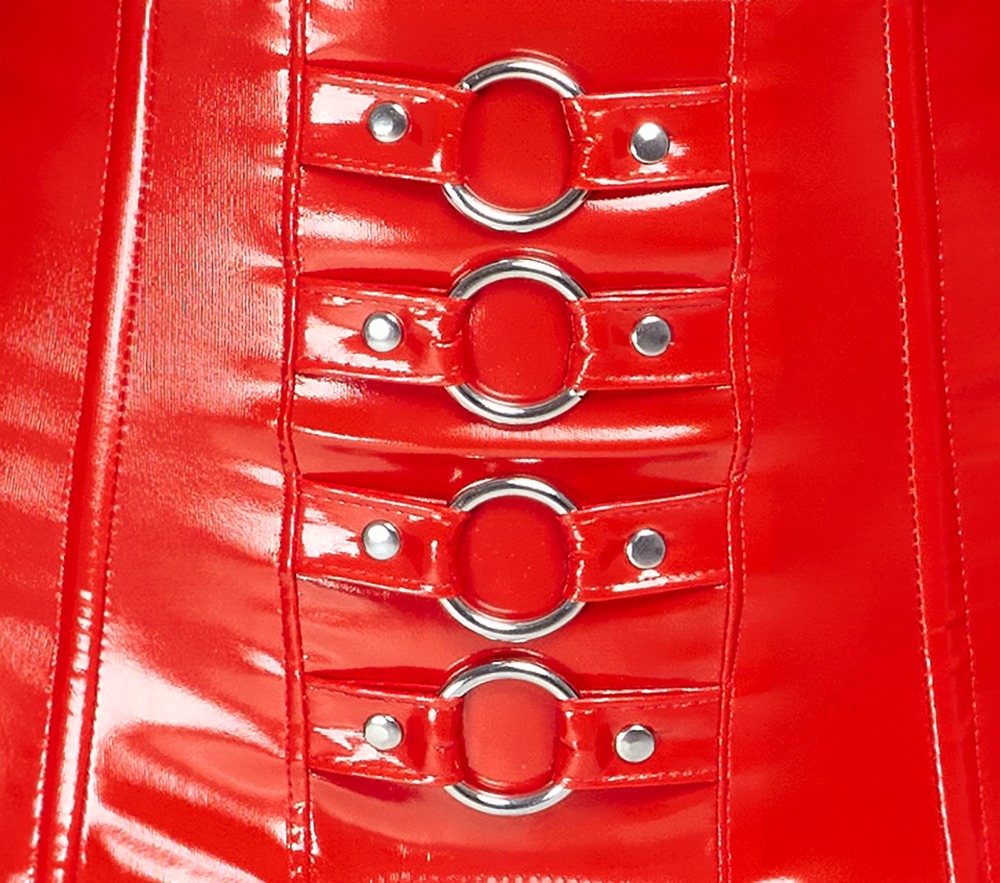 Vinyl Suspender Straps red S - Afbeelding 7