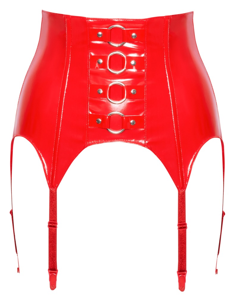 Vinyl Suspender Straps red S - Afbeelding 8